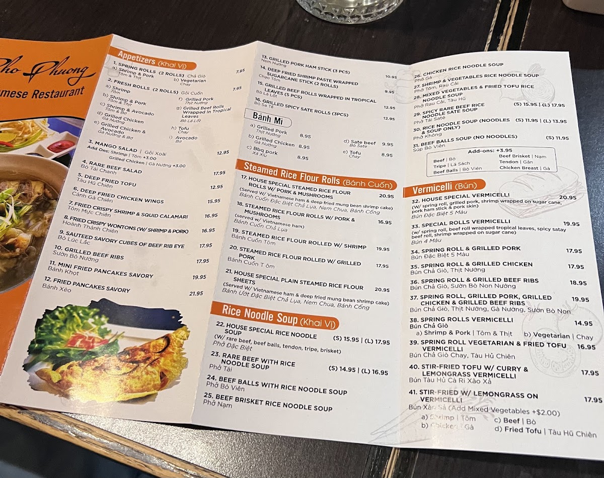 Pho Phuong Vietnamese Restaurant Menu - Image 4